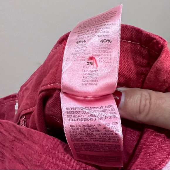 Mother Jeans The Tie Patch Looker Red Skinny Slim Fruit Punch Pants Holiday - Picture 16 of 16